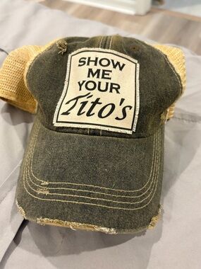 Show Me Your Tito's Patch Trucker Hat - black & Tan